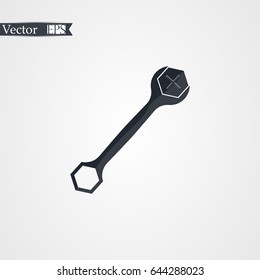 Wrench Icon in trendy flat style isolated on grey background. Spanner symbol for your web site design, logo, app. Vector illustration