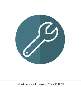 wrench icon in trendy flat style isolated on white background. wrench icon symbol for your web site design,wrench logo, app, UI. Vector illustration, wrench icon eps10. 