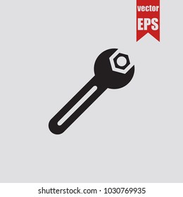 Wrench icon in trendy isolated on grey background.Vector illustration.