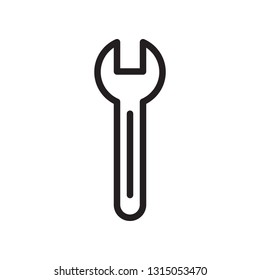 Wrench icon in trendy outline style design. Vector graphic illustration. Editable vector stroke. EPS 10.