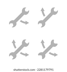 wrench icon, turns, vector illustration