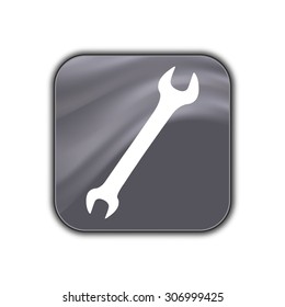 wrench icon - vector button