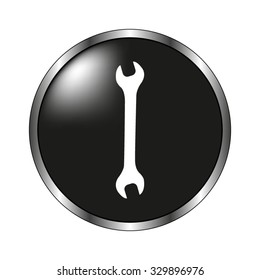 Wrench icon - vector button