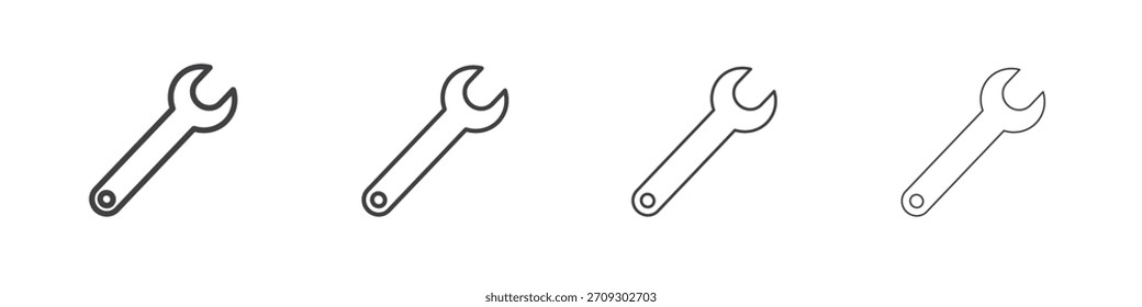 Wrench icon vector collection, illustration logo template in trendy thin line editable strokes style.