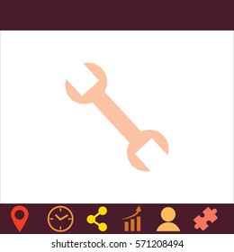 Wrench  icon. Vector design.