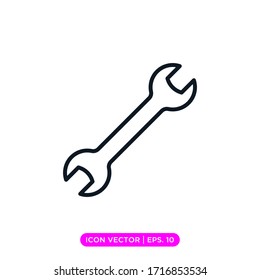 Wrench icon vector design. Editable stroke