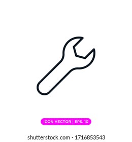 Wrench icon vector design. Editable stroke