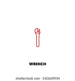 wrench icon. wrench vector design. sign design. red color