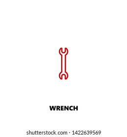 wrench icon. wrench vector design. sign design. red color
