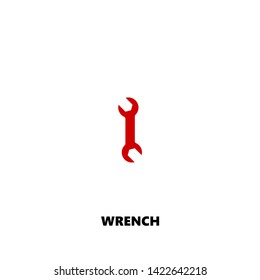 wrench icon. wrench vector design. sign design. red color