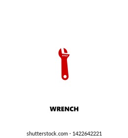 wrench icon. wrench vector design. sign design. red color