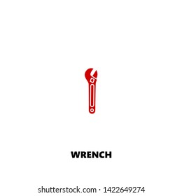 wrench icon. wrench vector design. sign design. red color