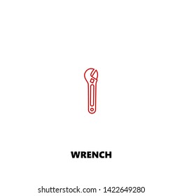 wrench icon. wrench vector design. sign design. red color