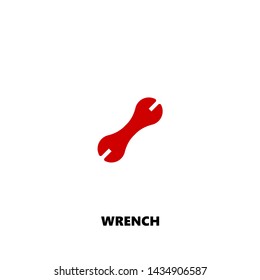 wrench icon. wrench vector design. sign design. red color