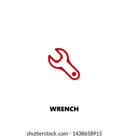 wrench icon. wrench vector design. sign design. red color