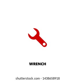 wrench icon. wrench vector design. sign design. red color