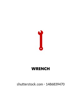 wrench icon. wrench vector design. sign design. red color