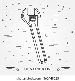 wrench icon vector drawing image graphic art jpg jpeg eps stock think line