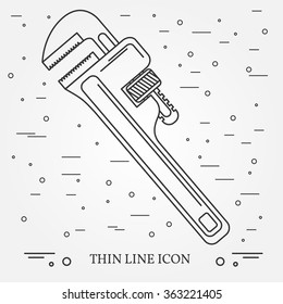 wrench icon vector drawing image graphic art jpg jpeg eps stock think line