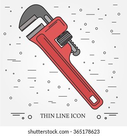 wrench icon vector drawing image graphic art jpg jpeg eps stock think line