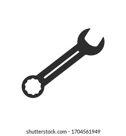 wrench icon. Vector flat black symbol on white background