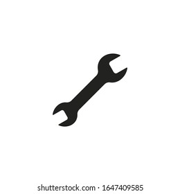 Wrench icon, vector flat design black tool illustration.