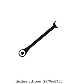 Wrench icon Vector flat thin line illustration