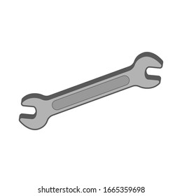 Wrench icon in vector format. Wrench in black colour with white background. Wrench symbol in simple form. Flat illustration of wrench vector icon. Wrenches sign symbol. 3d wrenches vector design. 