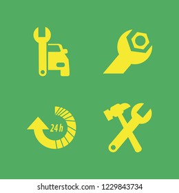 wrench icon. wrench vector icons set car repair, wrench gear, wrench hammer and update hours