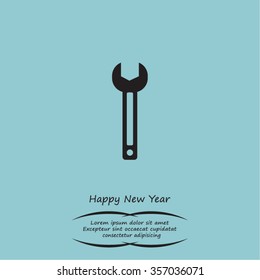 wrench icon, vector illustration