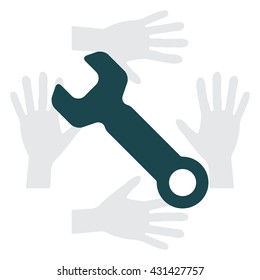 wrench icon , vector illustration