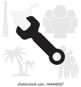 wrench icon , vector illustration