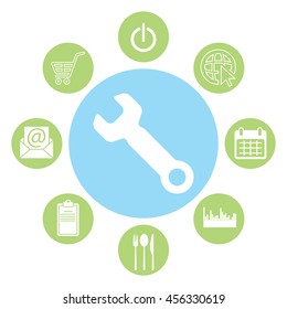 wrench icon , vector illustration