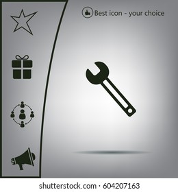 wrench icon, vector illustration