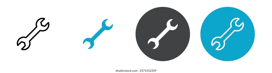 wrench icon Vector illustration in black