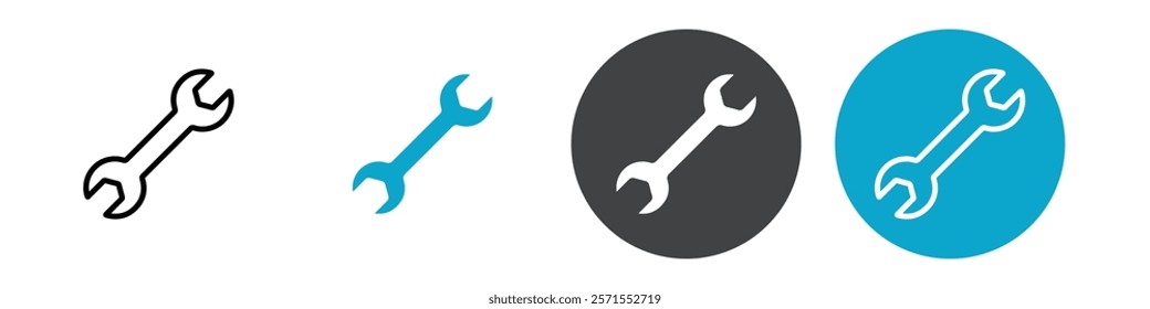 wrench icon Vector illustration in black
