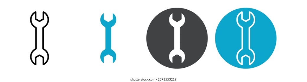 wrench icon Vector illustration in black