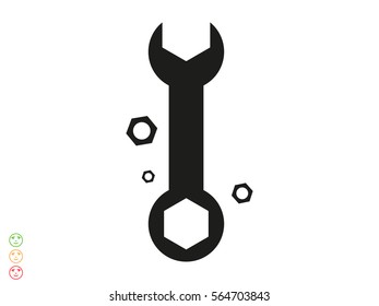 wrench icon, vector illustration eps10