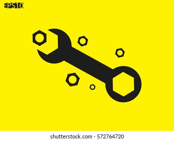 wrench icon, vector illustration eps10