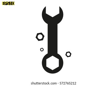 wrench icon, vector illustration eps10