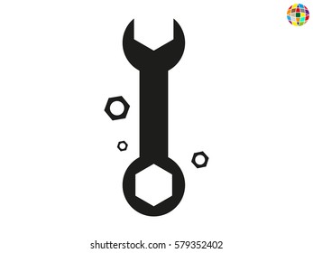 wrench icon, vector illustration eps10