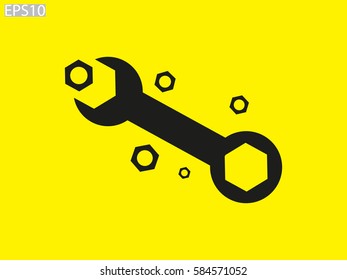 wrench icon, vector illustration eps10