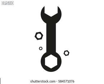 wrench icon, vector illustration eps10