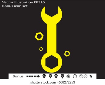 wrench icon, vector illustration eps10
