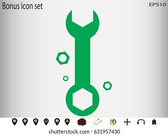 wrench icon, vector illustration eps10