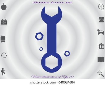 wrench icon, vector illustration eps10