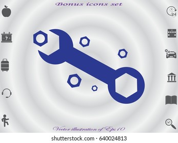 wrench icon, vector illustration eps10