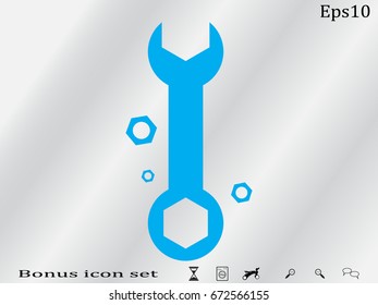 wrench icon, vector illustration eps10