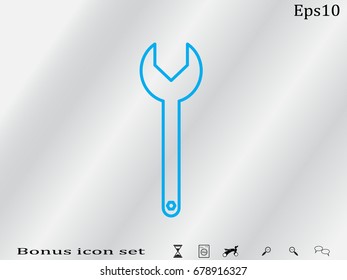 wrench icon, vector illustration eps10