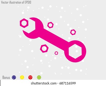 wrench icon, vector illustration eps10